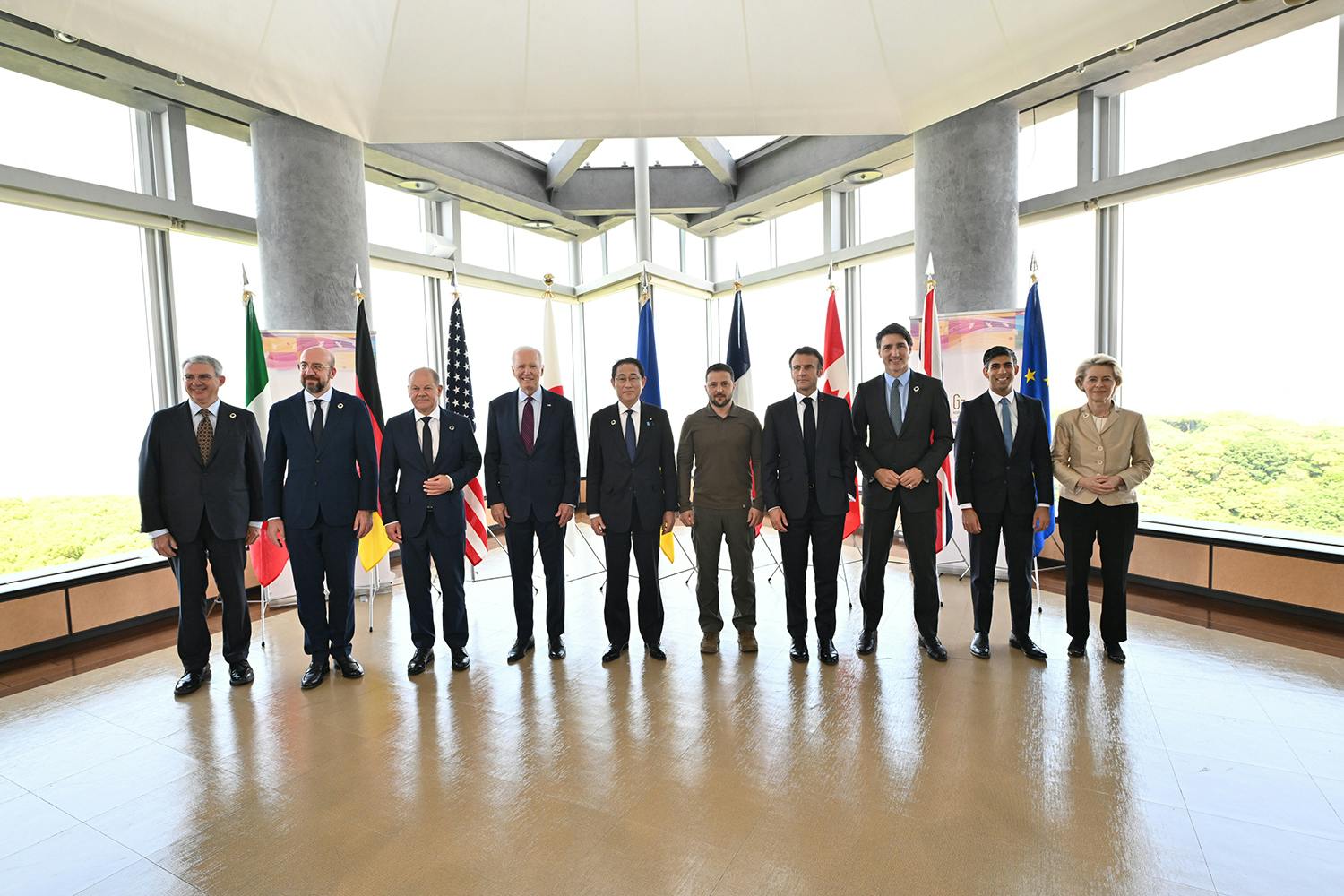 G7 leaders with Ukraine President at the 2023 G7 Summit, Hiroshima, Japan. Photo courtesy G7.